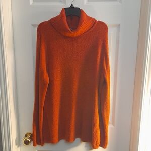Vibrant Orange Turtleneck Sweater